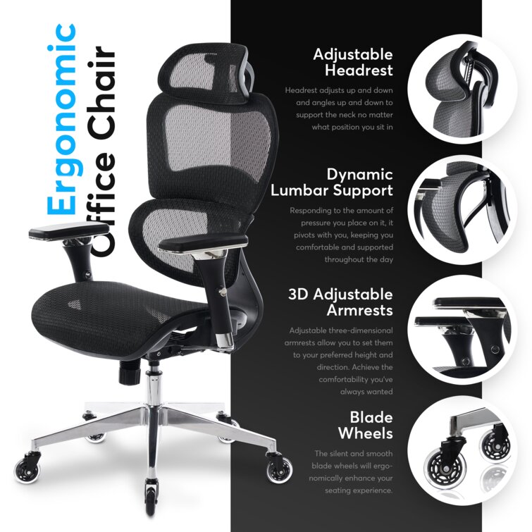 Ergoking pro mesh discount chair with ottoman